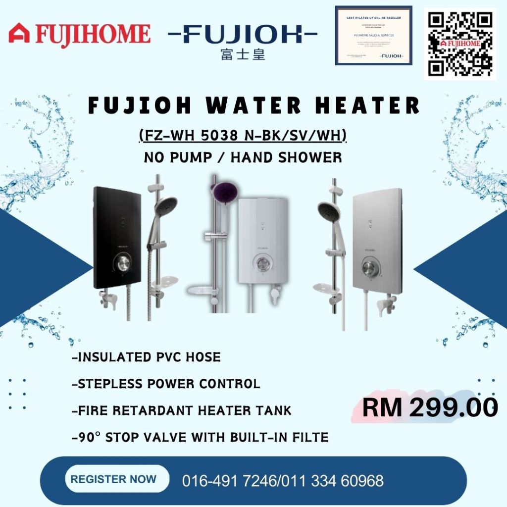 FUJIOH-WATER HEATER-FZ-WH5038-N /No Pump/Hand Shower