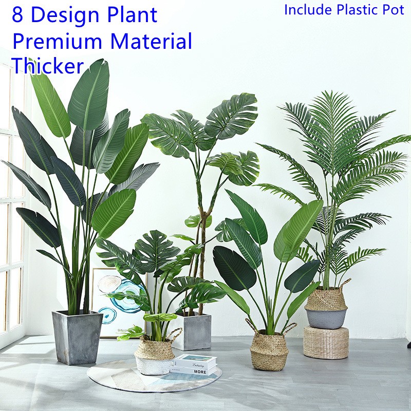 CHOICE 25Leaf Pokok Skybird Artificial Plant Fiddle Fig Leaf Banana Tree Olive eucalyptus viral KYK