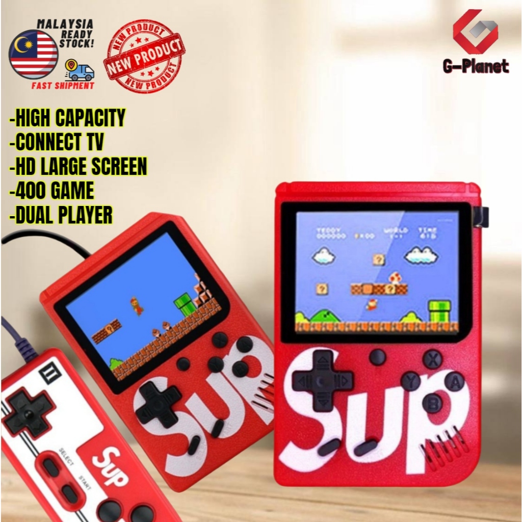 《 1/𝟮 𝗣𝗟𝗔𝗬𝗘𝗥 》 400 Games Retro Portable Video Games Classic Console Double Remote Control Gameboy TV Mario Pemainan