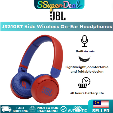 JBL Jr310BT Kids Wireless On-Ear Headphones - Bluetooth Headphones with Microphone