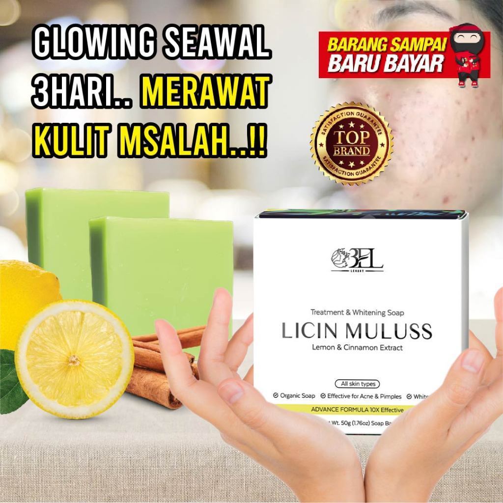 Sabun Licin Muluss Putihkan Kulit ORIGINAL HQ Licin Muluss Soap Treatment Whitening Skin Sabun mulus