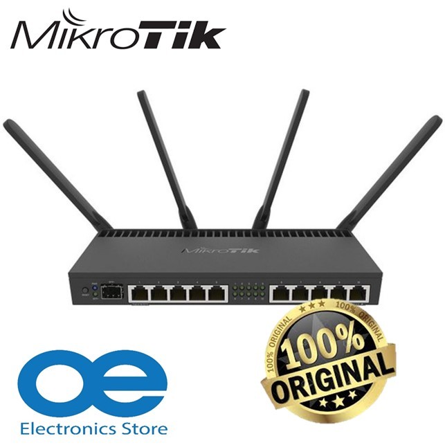 MikroTik RB4011iGS+5HacQ2HnD-IN 10x Gigabit Ports, Quad-core 1.4Ghz CPU, 1GB RAM, SFP+ 10Gbps Dual band Wireless Router