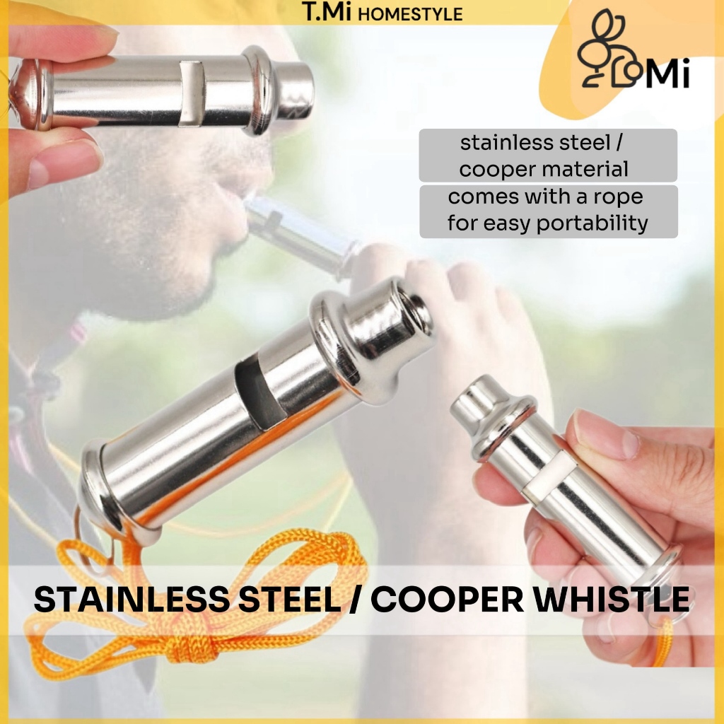 TMi Stainless Steel / Cooper Soccer Basketball Referee Whistle Outdoor Treble Training Metal Whistle Survival Whistle