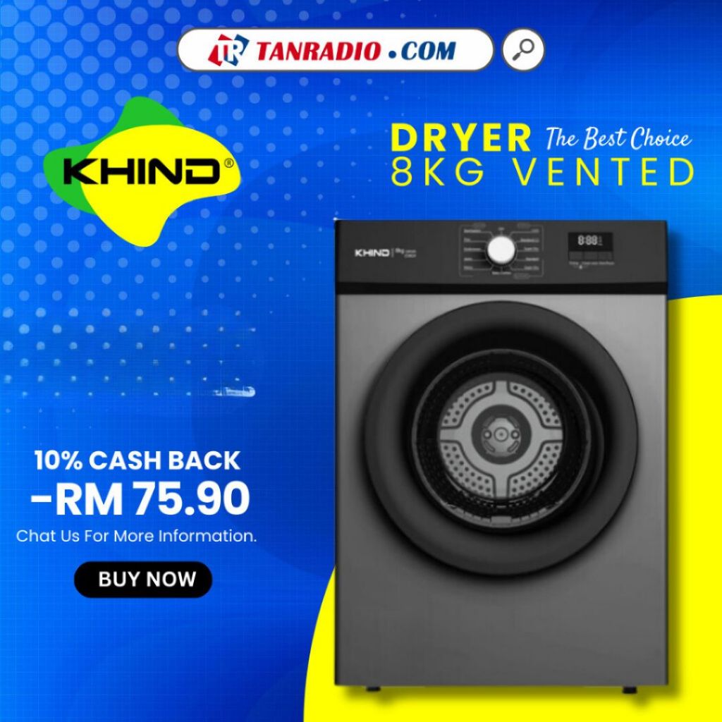 Khind CD-819 8KG Vented Clothes Dryer -PENGERING BAJU