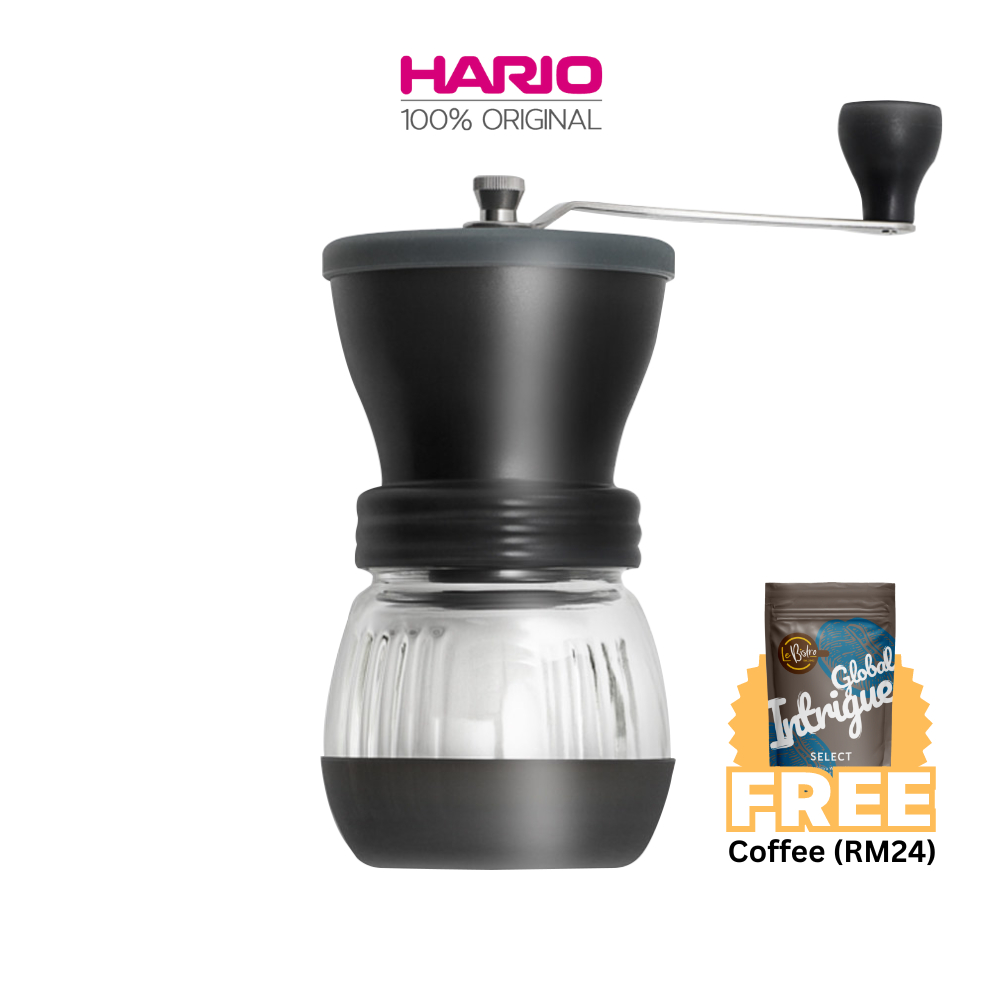 HARIO Skerton Plus Hand Coffee Grinder With Ceramic Burr (MSCS-2DTB) Free Coffee Worth RM 38