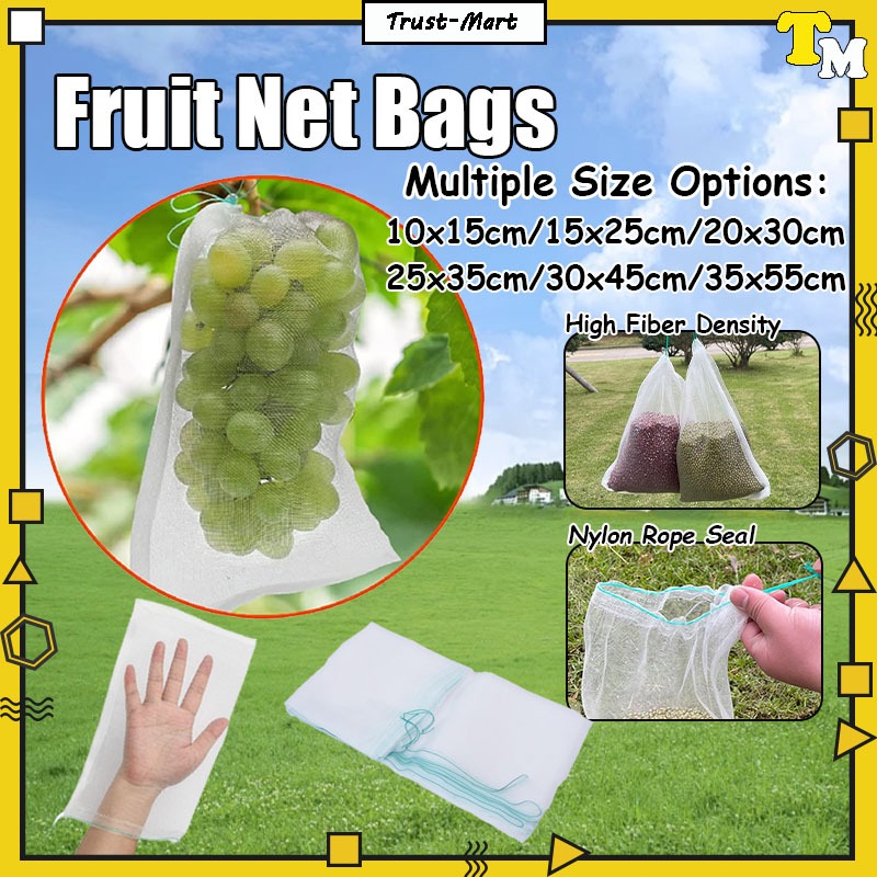 Fruit Vegetable Net Bag Reusable Storage Bag Reusable Anti Pest Bird Insects Mesh Beg Sayur Buah Garden Net Bag水果尼龙网袋