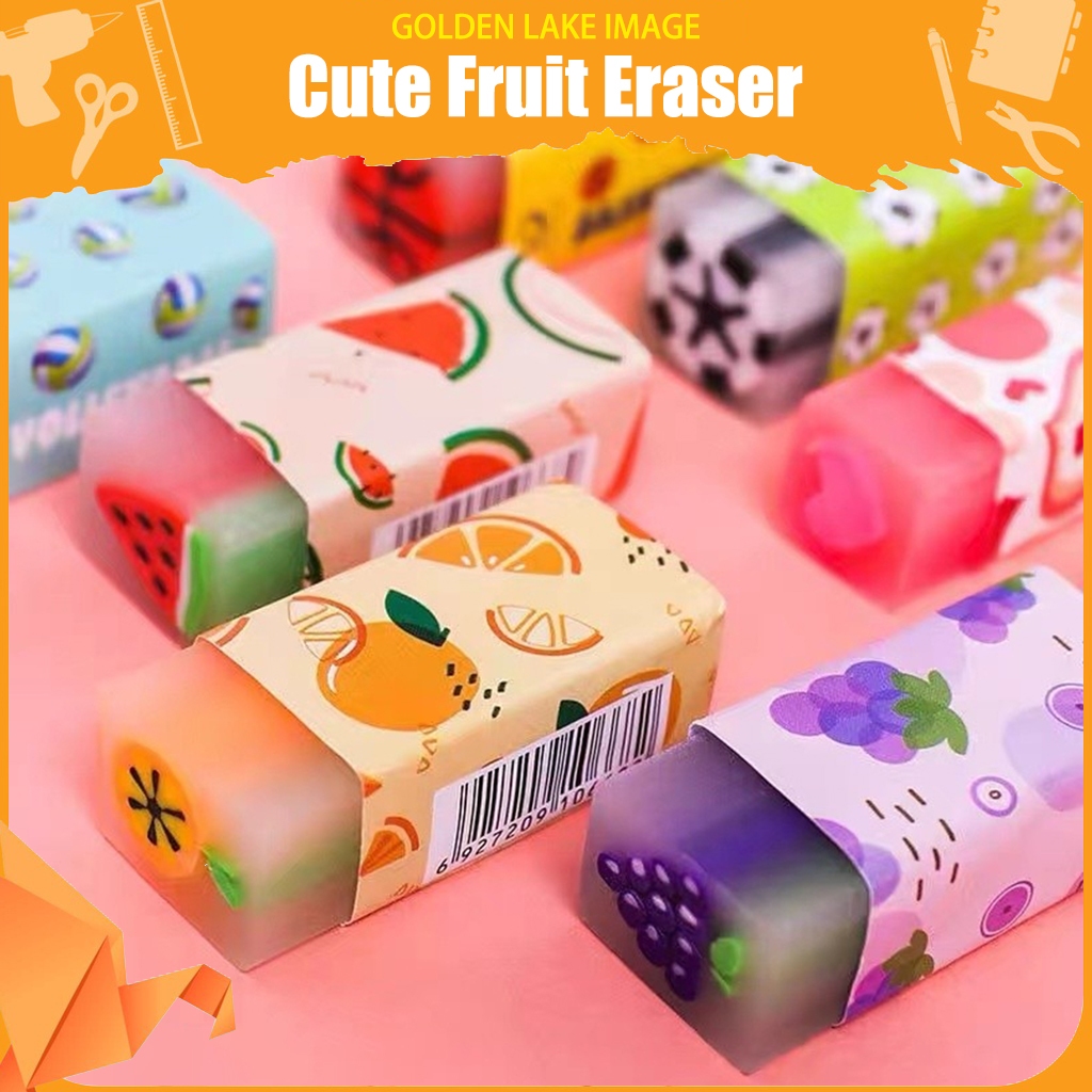 1Pc Fruit Eraser Sweet Aroma Soft Rubber Kawaii School Office Supplies Students Stationery Korean
