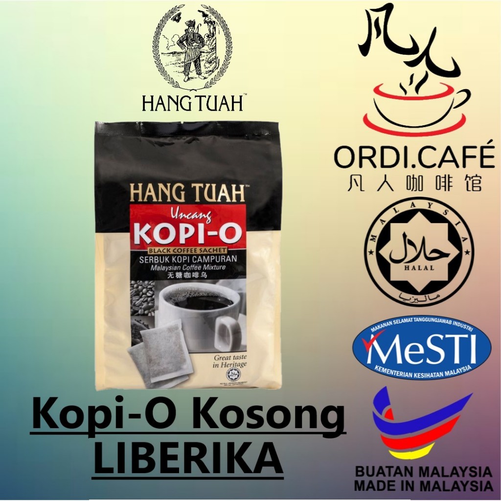 HANG TUAH Penang Kopi-O Kosong Black Coffee Mixture - No Sugar Added (Liberica Beans) 20’s x 10g