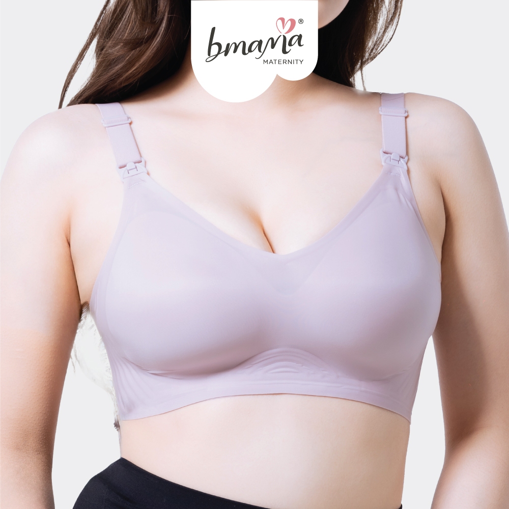 Bmama Plus Size Breastfeeding Support Ultra-Light Comfort Soft Cooling Seamless Wireless Nursing Bra