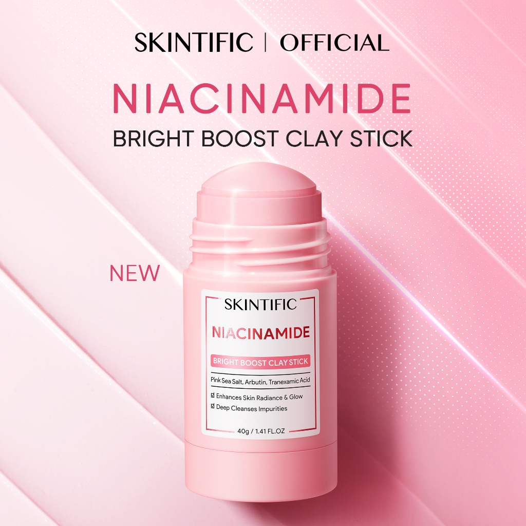 SKINTIFIC- Niacinamide Bright Boost Clay Stick Mask Facial Brightening Mask&Glowing Stick