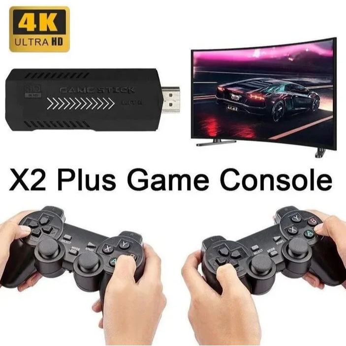 X2 Plus Game Stick 4k Gd10 Retro Video Game Console 2.4g Wireless Controller Hd