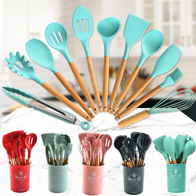 [Shopee Choice] 12pcs Cooking Tools Kitchen Cookware Set Silicone Utensil