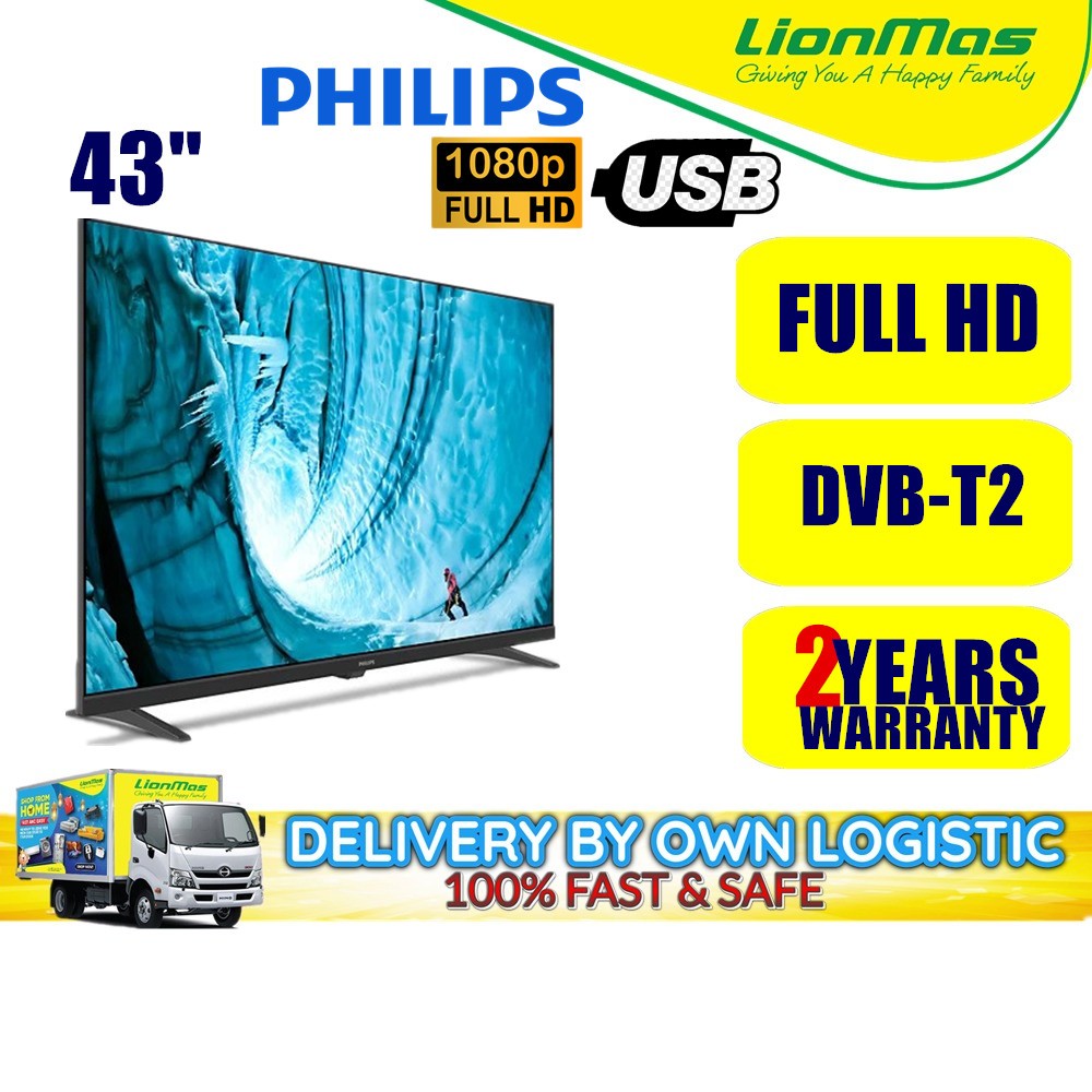 PHILIPS 43" FULL HD LED TV 43PFT5009/68 (Non-Smart TV)  WITH DIGITAL TV MYTV