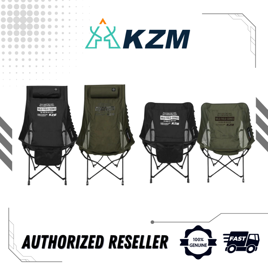 KZM Field Trekker Chair | 80kg Capacity Portable Folding Camping Chair (Original)