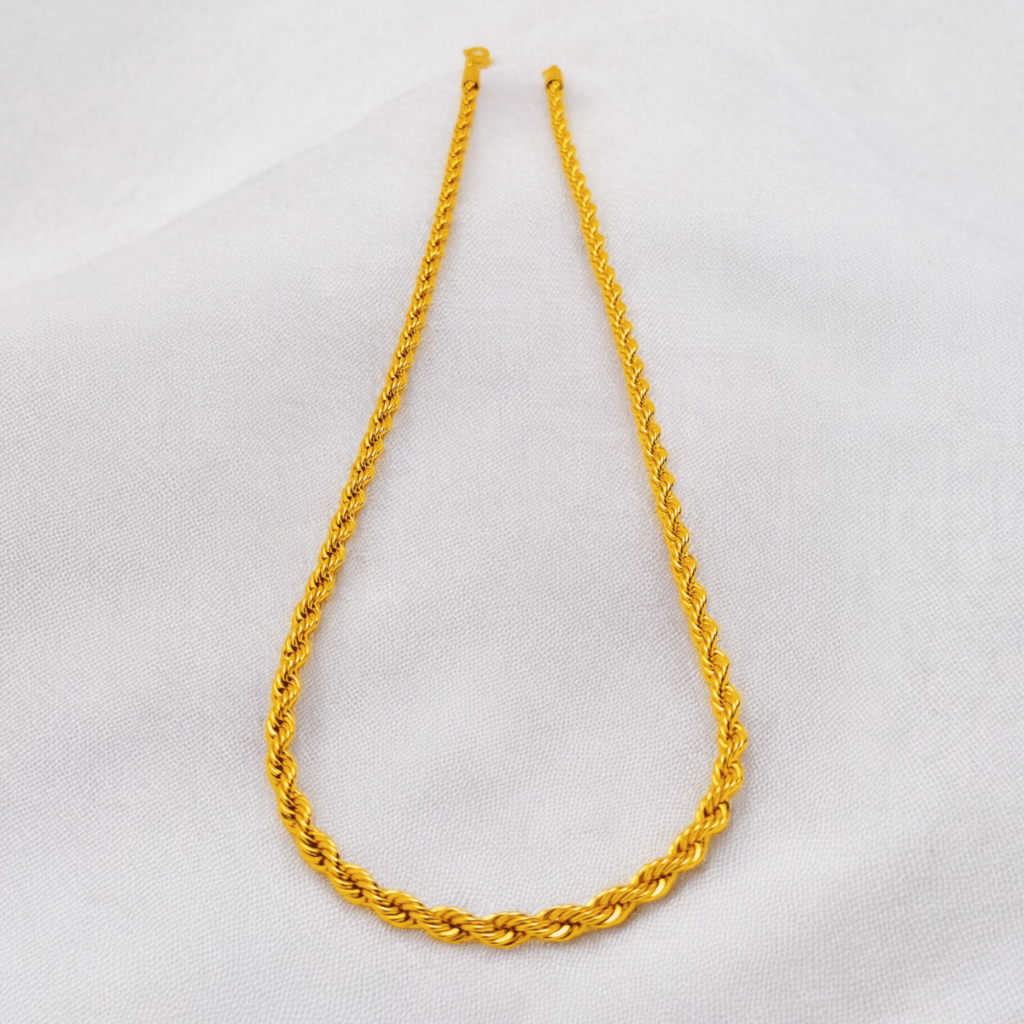 Necklace Rantai Leher Perempuan 24K Women Necklace Gold Plated Rantai Leher Pintal Sabut