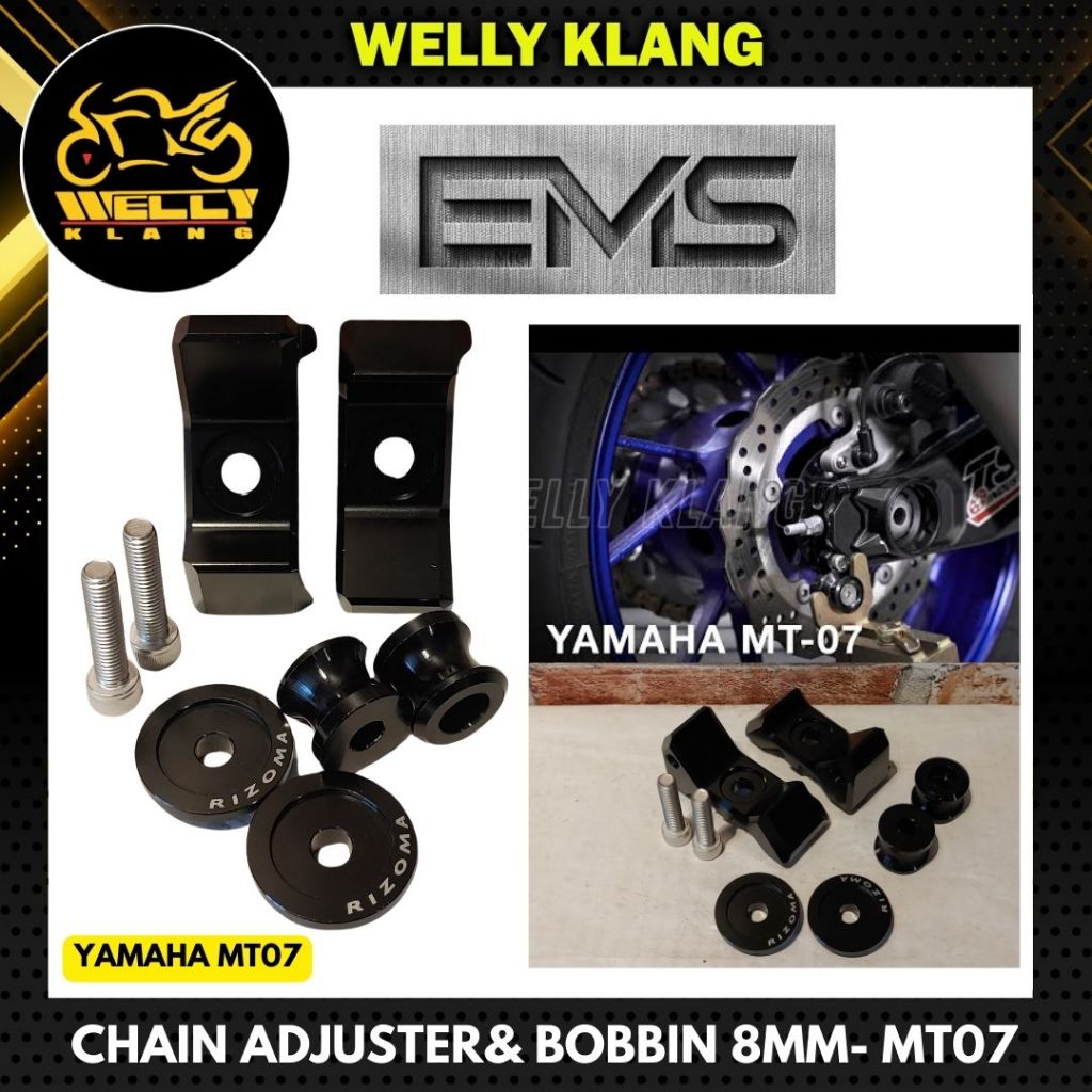 Chain Adjuster Yamaha mt07 With Bobbin 8MM / Yamaha MT-07 Chain Adjuster / Yamaha MT07 Bobbin 8MM