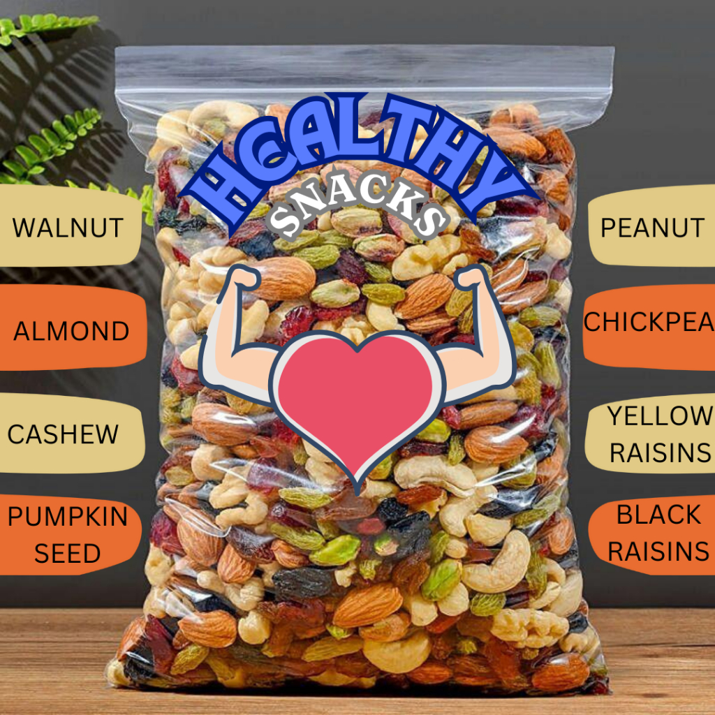 Healthy Roasted Mix Nuts & Dried Fruits - 1Kg & 500g - Product of Malaysia Halal with Imported Premium Ingredients