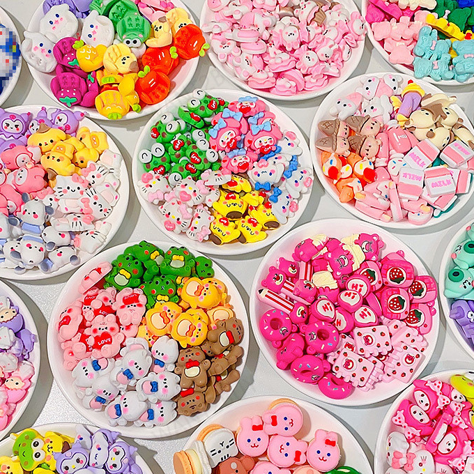JOY 3D Cartoon Cream Glue Decoration Resin Notebook Sticker Food Nail Phone Case Accessories DIY Cup Handmade 奶油胶树脂