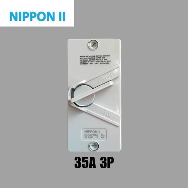NIPPON II 3P Weatherproof Isolator (20A/35A/60A) / 66CSC313 13A 3PIN Weatherproof Switch Socket