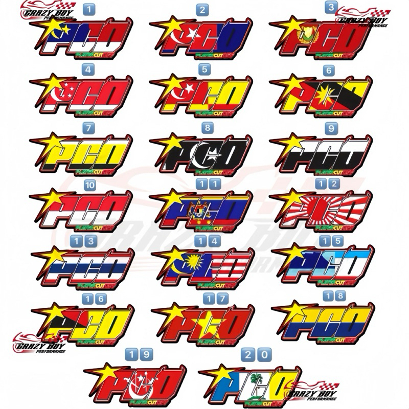 MOTOR STICKER PCO PLAYER CUT OFF (MALAYSIA,SELANGOR,JOHOR,TERENGANU,MELAKA,PERAK,PAHANG,VIETNAM,KELANTAN,PENANG,KEDAH)