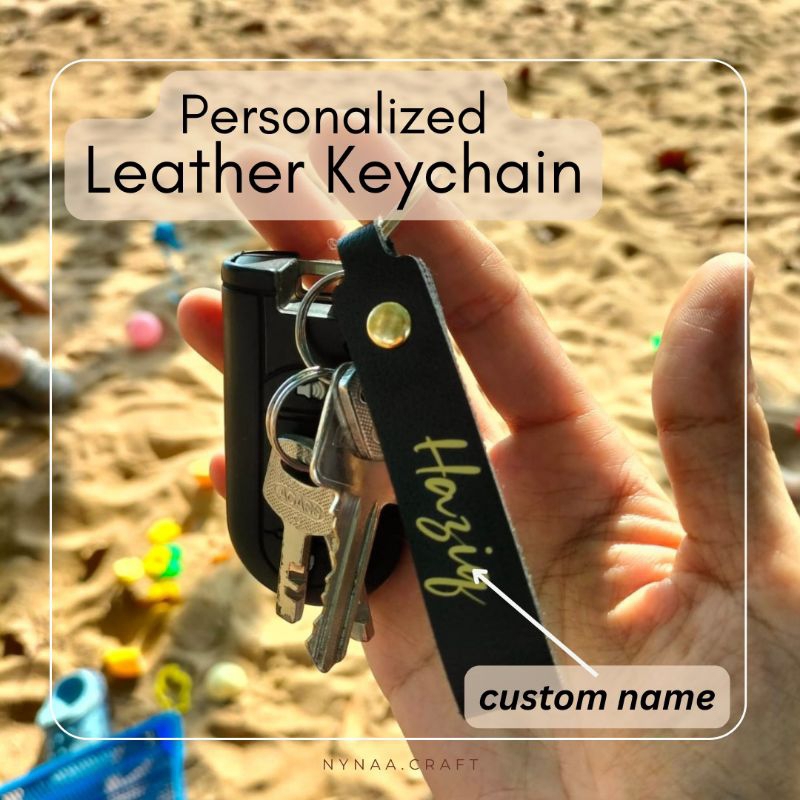 PERSONALIZED LEATHER KEYCHAIN | CUSTOM NAME | IDEA GIFT MURAH