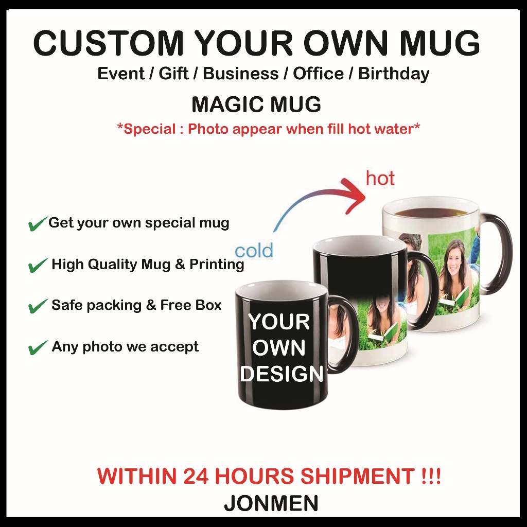 | DIY Cawan Black Magic Printing Personalized | 订制魔术杯 - 24hour shipment