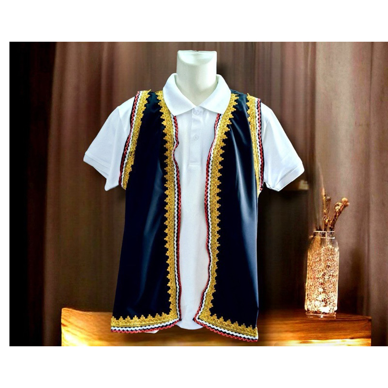 VR COLLECTIF MEN VEST PLAIN RED BLACK LACE GOLD WHITE GAWAI DAYAK DINNER ATTIRE