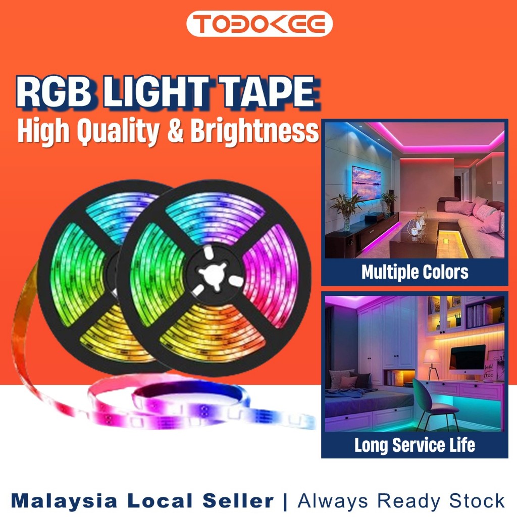 1M-10M RGB Light Strip LED Lamp USB Bluetooth Infrared Control Flexible Lamp Tape Background Lighting luces LED