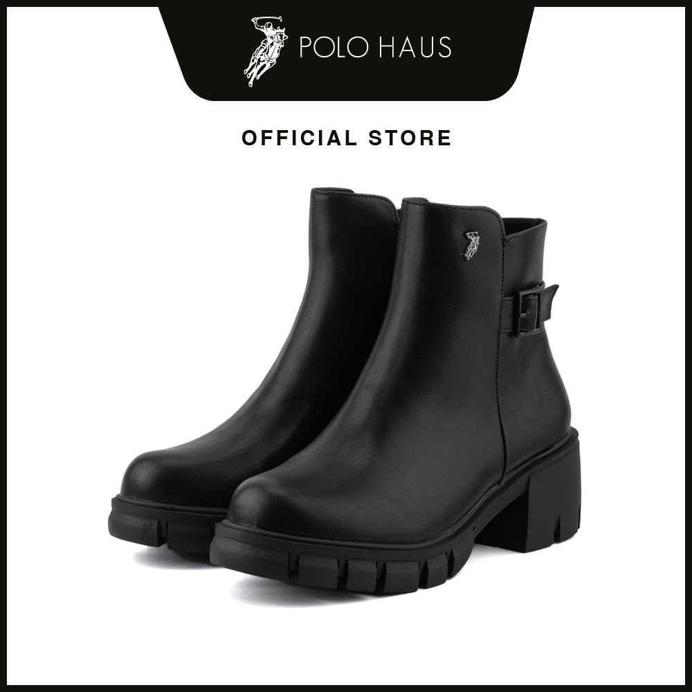 POLO ladies Paisley Ankle Zipper Boots-P12301-KT01SV-1-BLACK