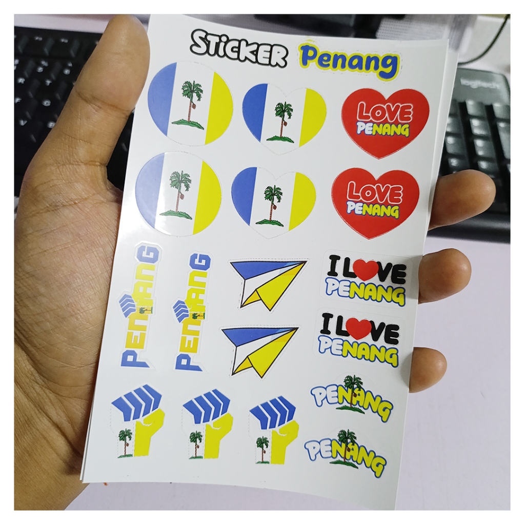 Negeri Pulau Pinang Set Sticker Transparent dan Bukan Transparent