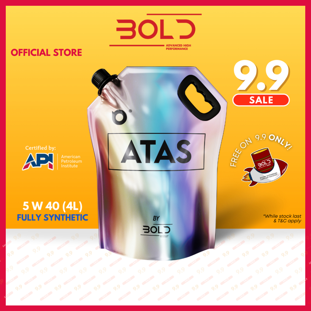 BOLD ATAS [ OSP + PAO ] 5w40 4L Top Grade SP Fully Synthetic Engine Oil Car 5w-40 Minyak Hitam Enjin Kereta