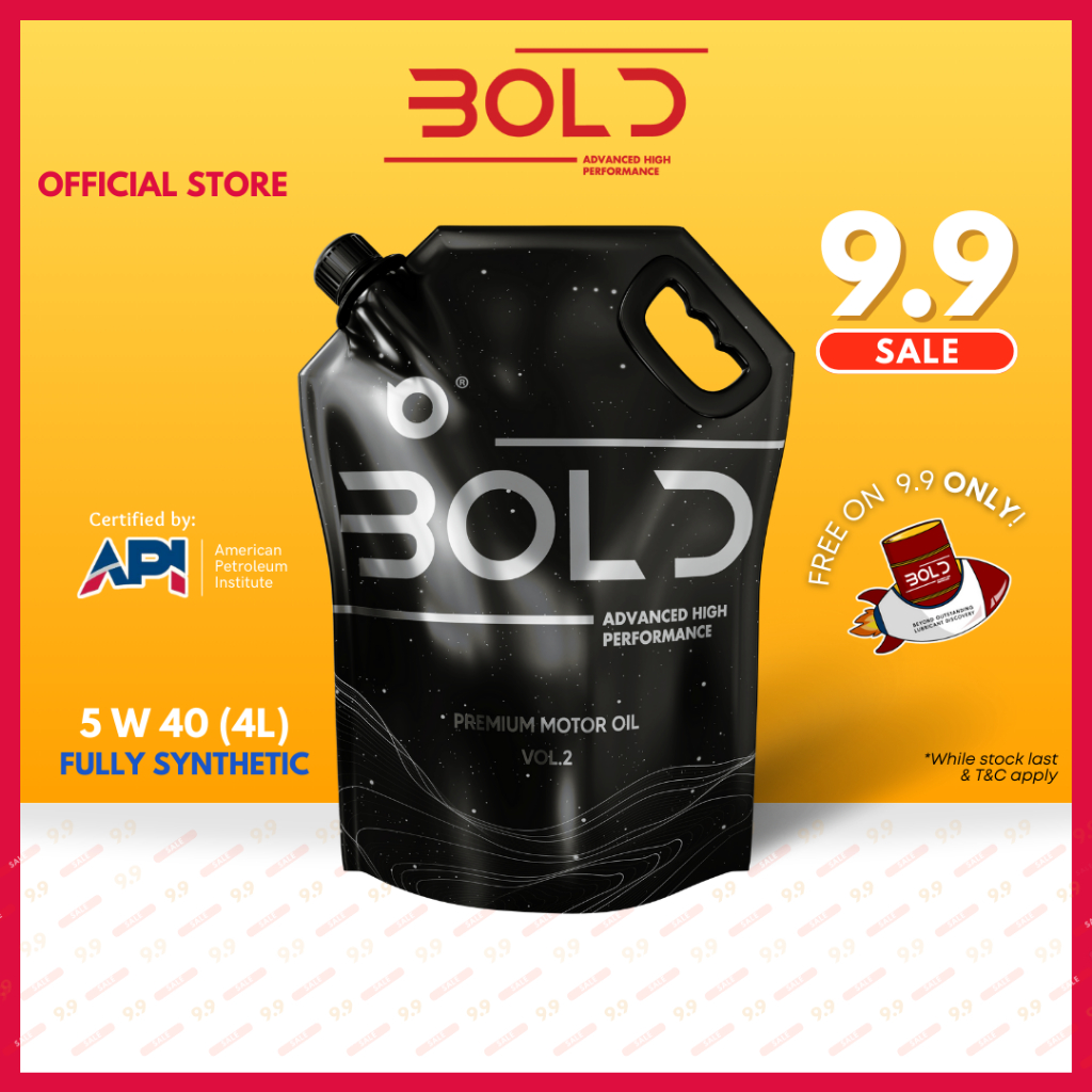 Bold 5w40 4L Fully Synthetic SP Engine Oil Car Lubricant 5w-40 Minyak Hitam Enjin Kereta Proton Toyota Nissan Honda Oil