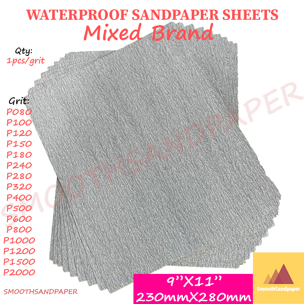 ⚠️[RandomBrand] Wet&Dry Waterproof Sandpaper Sheet 9"x11" [Jenama Rawak] Kertas Pasir Kalis Air