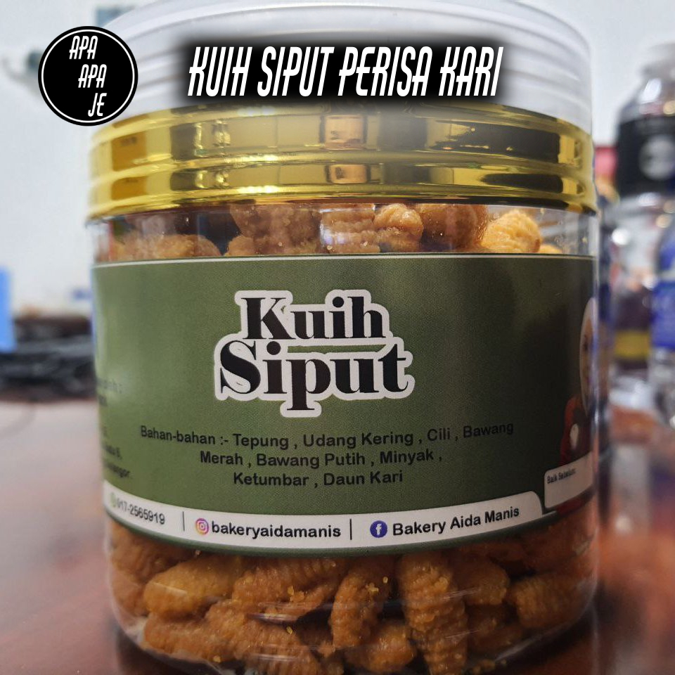 Homemade Kuih Siput +-300g Perisa kari Kuih Raya kudapan snack crisp family made