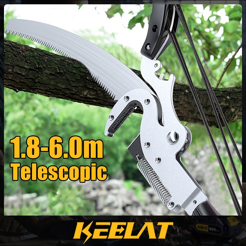 KEELAT High Branch Shears Saw 1.8-6.0 Meters Telescopic High Altitude Pruning Saw Tree Cutter Coconut Picker Fruit-Pick