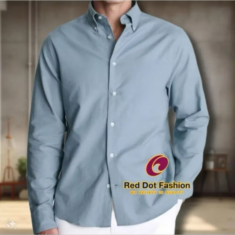PLAIN(KOSONG)LONG SLEEVE(PANJANG)PREMIUM QUALITY 100% OXFORD COTTON KEMEJA