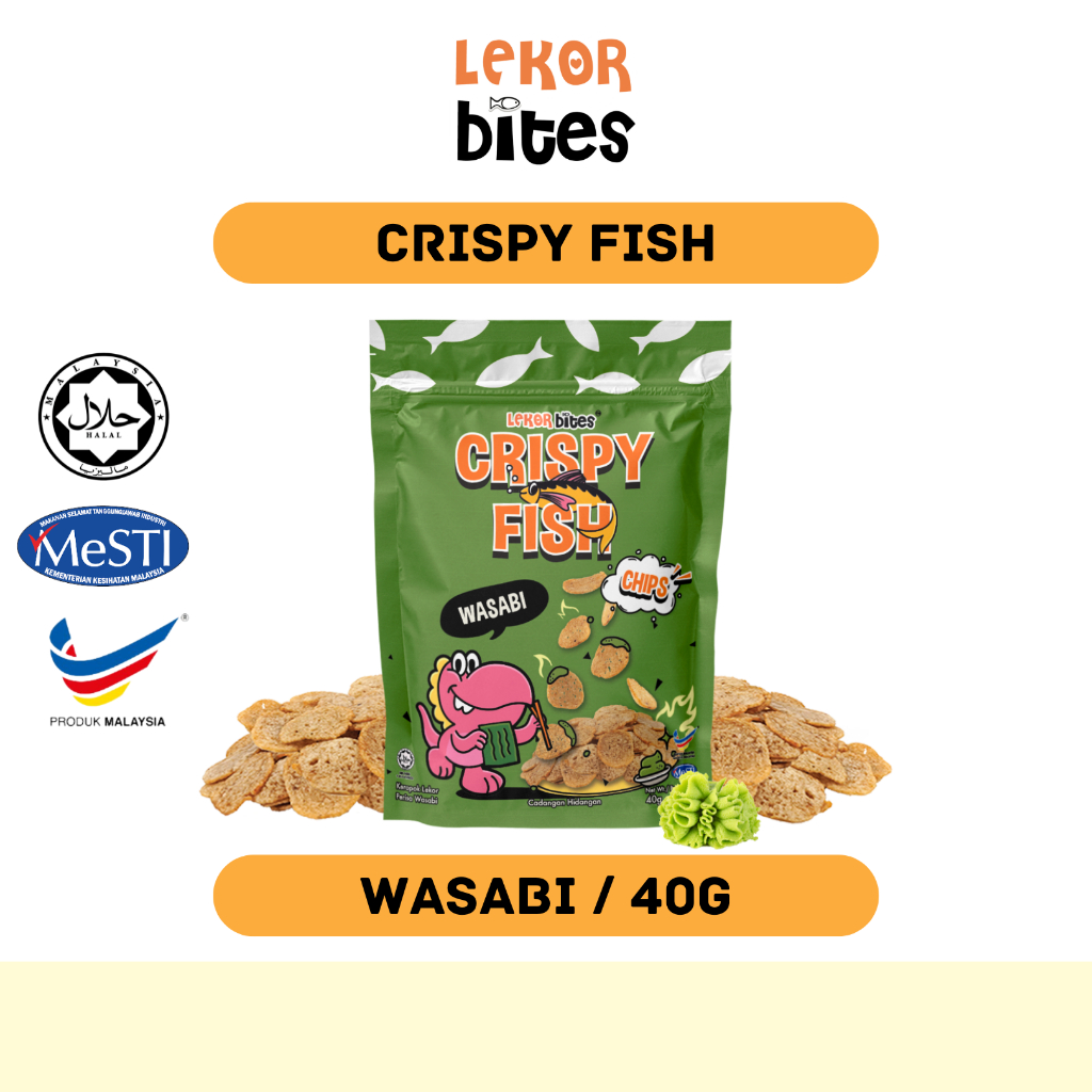 [HALAL] Lekor Bites Crispy Fish | Keropok Lekor Ikan - Wasabi (40g)