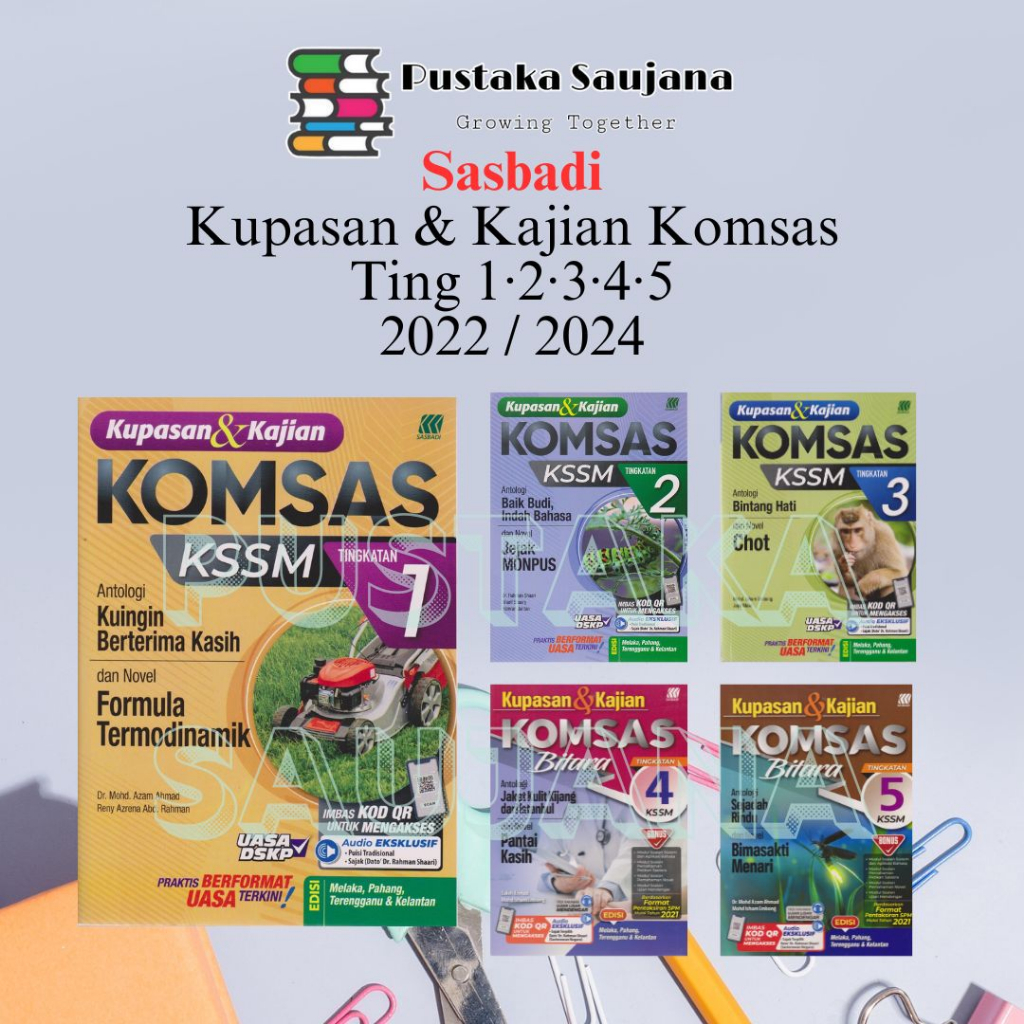 [Saujana] SASBADI Kupasan & Kajian Komsas Antologi Dan Novel Tg 1-5/Edisi Melaka,Pahang,Terengganu&Kelantan