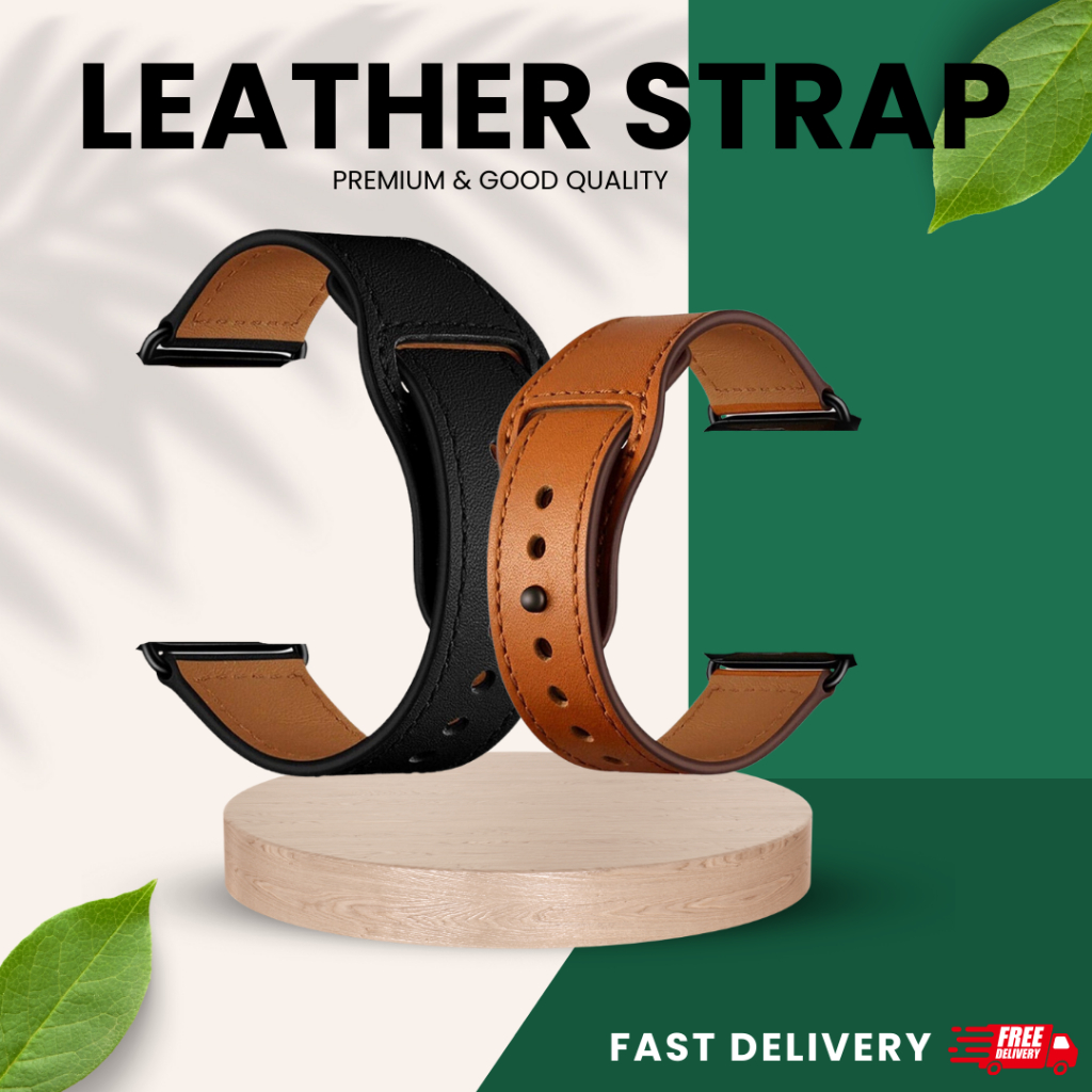 [LOCAL STOCK] Premium Leather Smart Watch  Strap compatible for iwatch size 42/44/45mm Smart watch Strap s7 tali jam i7