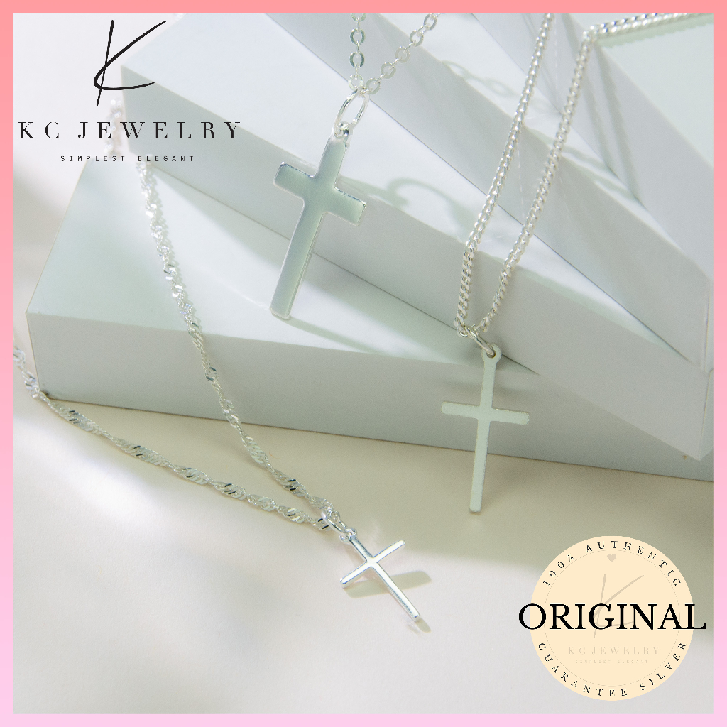 KC Jewelry S925 Silver - Glossy Cross Pendant