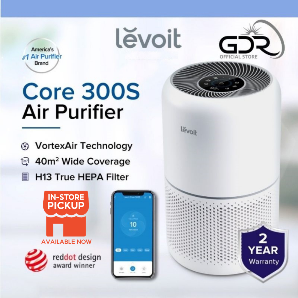 Levoit Core 300S Smart Air Purifier Medical Grade HEPA Filter with Smart App Control-(50 m²/538 sq.ft)(2 Years Warranty)