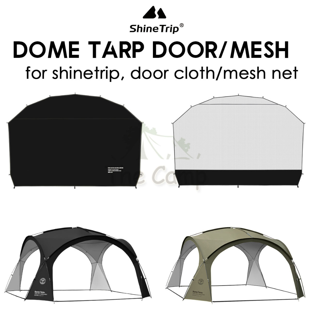 Shinetrip Dome Shelter Tarp Door Cloth Door Mesh Net PU3000 Silver Coated Black Anti Mosquito Tent