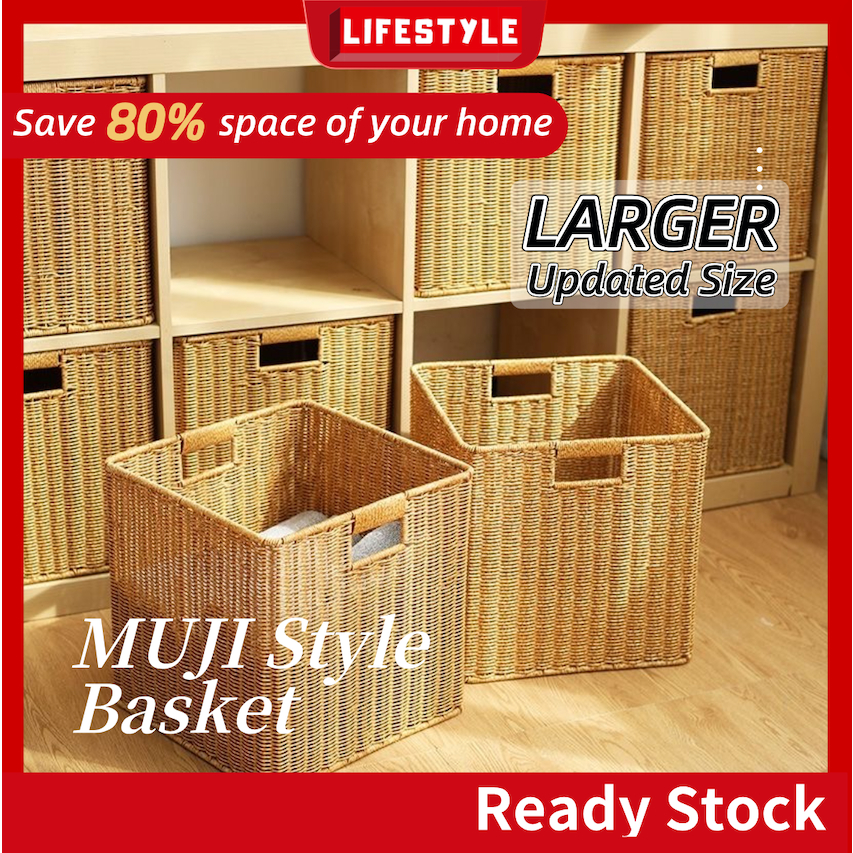 LIFESTYLE Large SizeHand-Woven Rattan Basket/Rattan Storage Box/Basket Storage/Wicker Basket/Food Basket