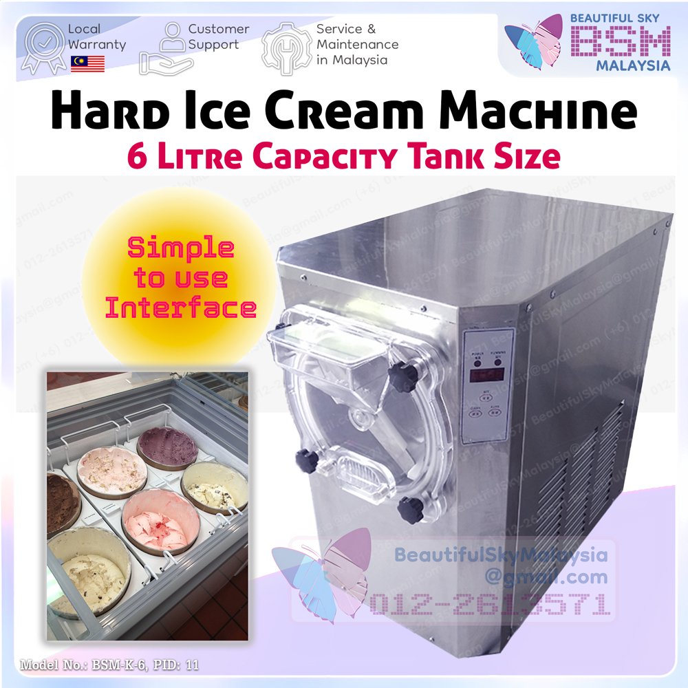 6 Litre Hard Ice Cream Gelato Machine Sorbet Scoop Mesin Aiskrim Corek Yogurt 6L Tabung Icecream Malaysia