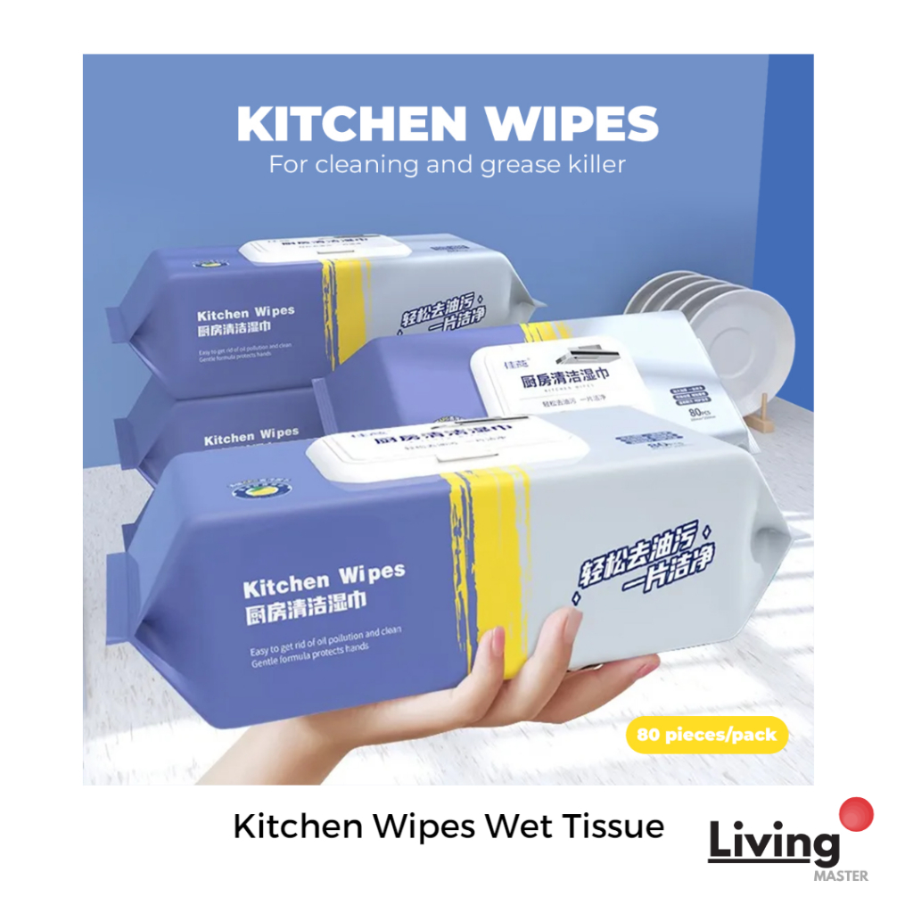 Kitchen Cleaning Wet Wipes Kitchen Wipes Kitchen Towel Tissue 80 Sheets Per Pack Household Wet Wipes
