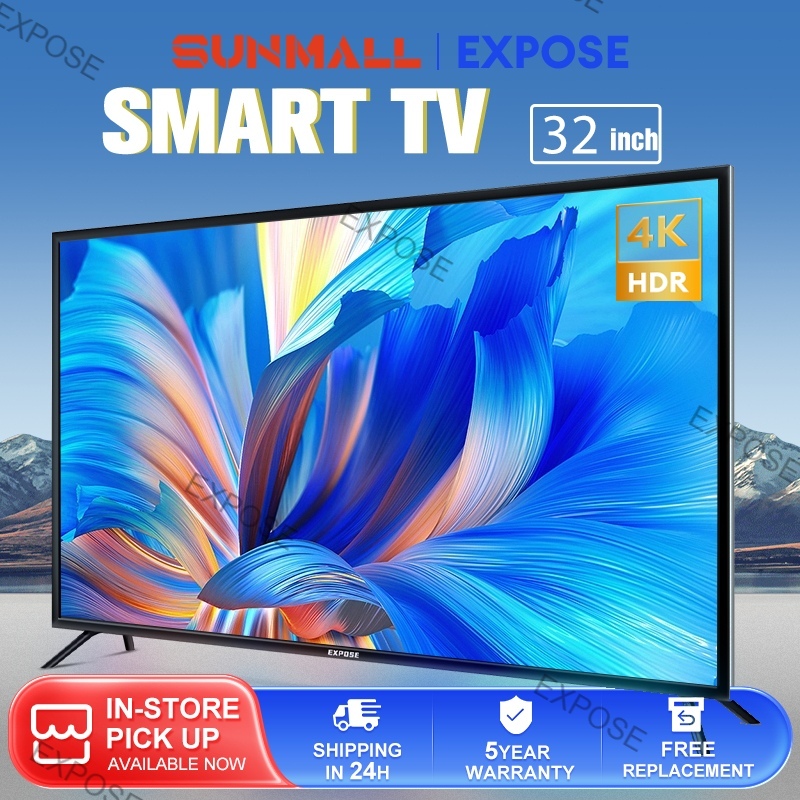 EXPOSE Smart TV 32 inch Android 12.0 TV 4K Android tv LED murah LED Television Smart TV 5-year warranty