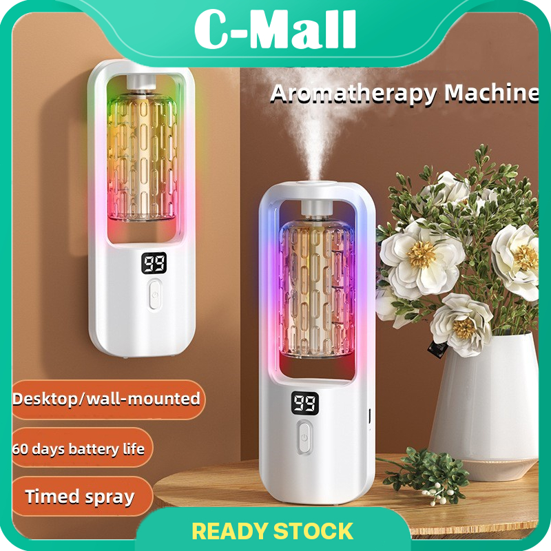 C-MALL Automatic Aroma Diffuser Rechargeable Humidifier Digital Display Fragrance 5 Mode Digital Pewangi Rumah Essential