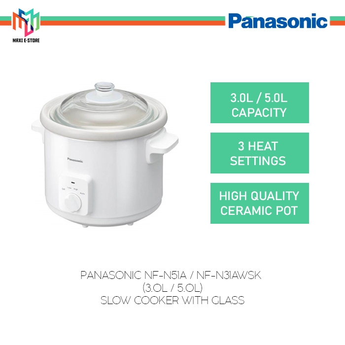 PANASONIC NF-N31AWSK / NF-N51A 3.0L/5.0L Slow Cooker with Glass ~Lid Protective Silicone Rubber - NFN51AWSK /  NFN31AWSK