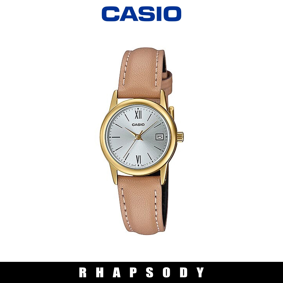 Casio General Ladies' Leather Analog Watch LTP-V002GL-7B3 / LTP-V002L-1B3 / LTP-V002L-2B3 / LTP-V002L-7B3