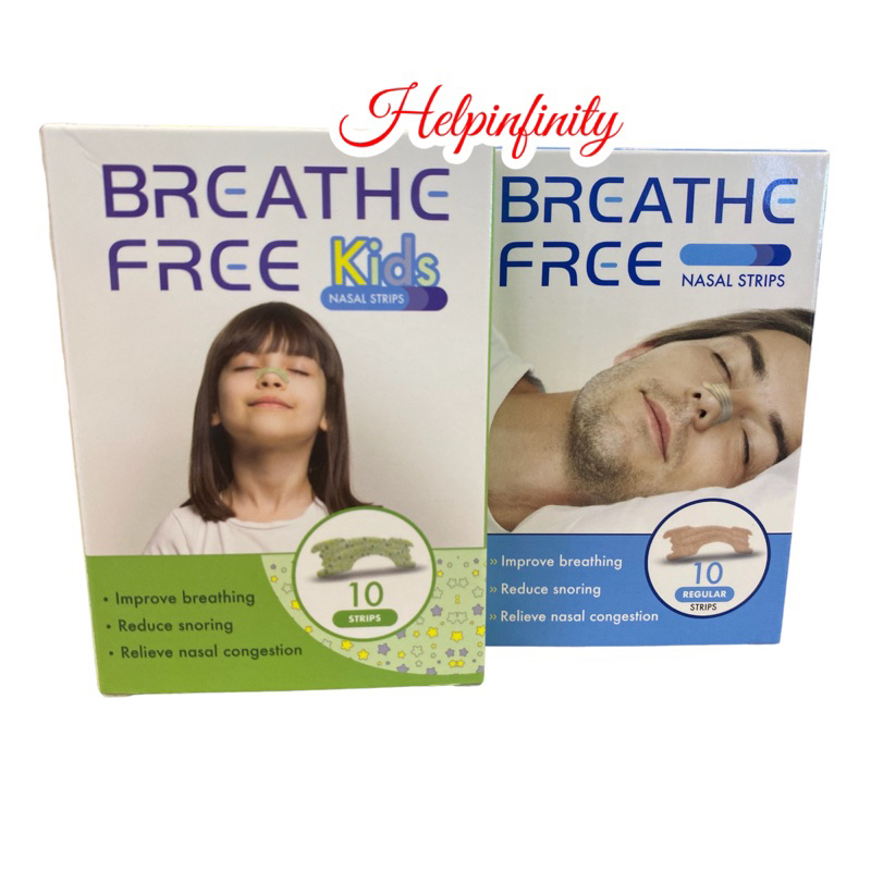 Breathe Free Nasal Strips 10s (Kids / Adult) to Improve Breathing Reduce Snoring Relieve Nasal Congestion